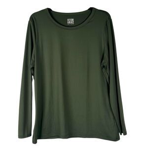 32 Degrees Heat Women's Olive Green Long-Sleeve Thermal Base Layer Top XXL
